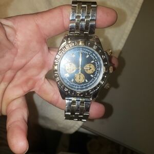 Silver and Gold Chronograph Watch